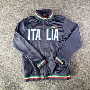 Star Venezia Track Jacket Boys 11/12 Blue Full Zip Fleece Mock Neck Italia Logo